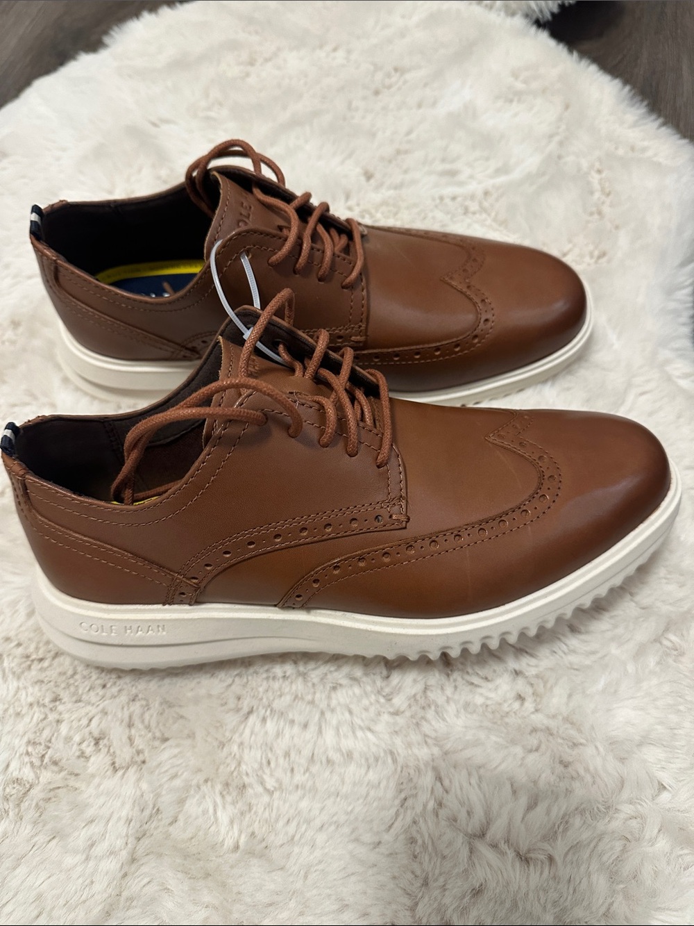 Cole Haan Men’s Tan Brown Wingtip Derby Sneakers size 7.5 W